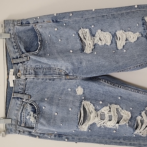 Jonathan Simkhai Pearl-Embellished Boyfriend Jeans Size 29 - Picture 6 of 16